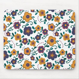 Ditzy Retro Daisy aus den 70er Jahren in Jewel Ton Mousepad
