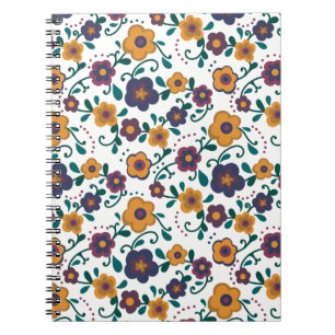 Ditzy Retro Daisy aus den 70er Jahren in Jewel Ton Notizblock