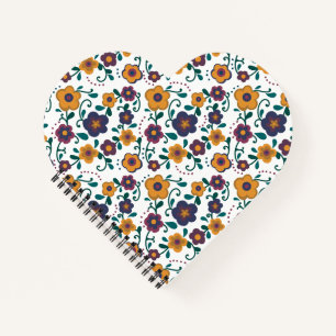 Ditzy Retro Daisy aus den 70er Jahren in Jewel Ton Notizblock