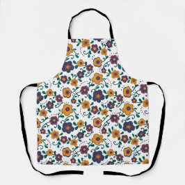 Ditzy Retro Daisy aus den 70er Jahren in Jewel Ton Schürze