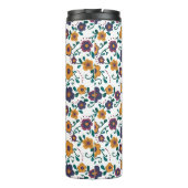 Ditzy Retro Daisy aus den 70er Jahren in Jewel Ton Thermosbecher (Rückseite)