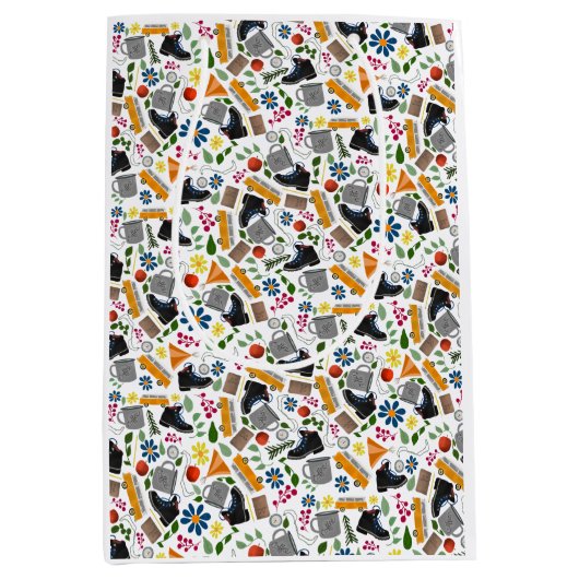 Ditzy Whimsical Wandermuster | Folkkunst im Freien Mittlere Geschenktüte (Vorderseite)