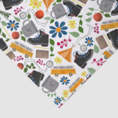 Ditzy Whimsical Wandermuster | Folkkunst im Freien Seidenpapier (Detail)