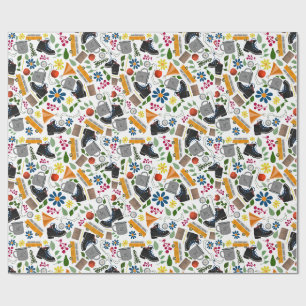 Ditzy Whimsical Wandermuster Geschenkpapier