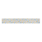 Ditzy White Daisies, Blue Custom Grosgrain Ribbon Ripsband (Vorderseite)