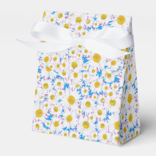 Ditzy White Daisies Custom Zent Favor Box Geschenkschachtel (Vorderseite)