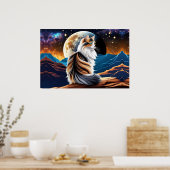 Diute Calico Cat und Wüstenmoon Poster (Küche)