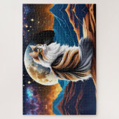 Diute Calico Cat und Wüstenmoon Puzzle (Vertikal)