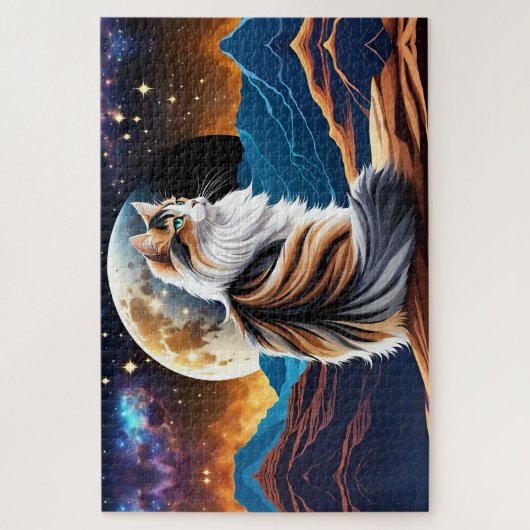 Diute Calico Cat und Wüstenmoon Puzzle (Vertikal)