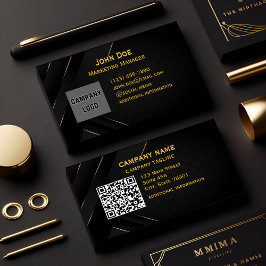div erweiterte QR-Website Gold Front and Back Visitenkarte