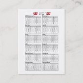 DIVA 2022 Kalender Visitenkarten Visitenkarte (Rückseite)