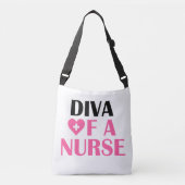 "Diva a Nurse" Crossbody Bag Tragetaschen Mit Langen Trägern (Vorderseite)