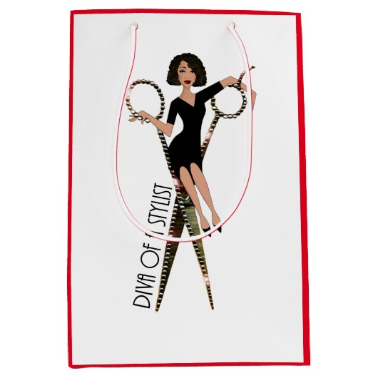 "Diva a Stylist" Mittlere Geschenktasche Geschenktüte (Vorderseite)