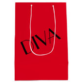"Diva a Stylist" Mittlere Geschenktasche Geschenktüte (Rückseite)