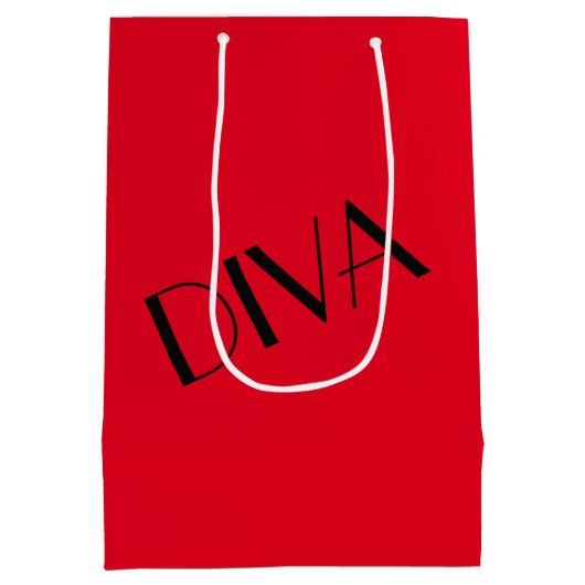 "Diva a Stylist" Mittlere Geschenktasche Geschenktüte (Rückseite)