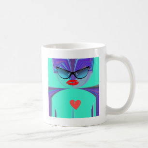 Diva Aura Vibrante Sonnenbrille Roter Herz Designe Kaffeetasse