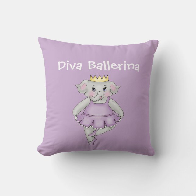 Diva Ballerina Lila Kissen (Vorderseite)