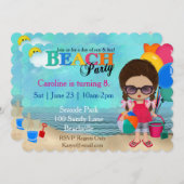 Diva Beach Party Einladung (Vorne/Hinten)