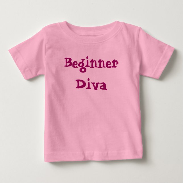 Diva Beginner Niedlich Sassy Girly Quote Baby T-shirt (Vorderseite)