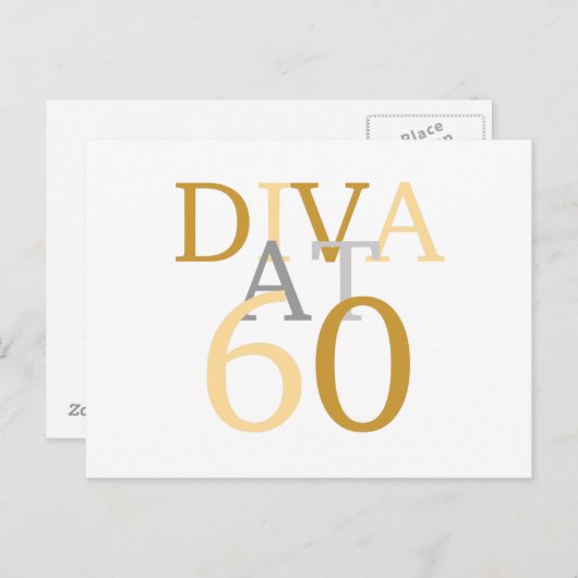 Diva bei 60 postkarte (Vorne/Hinten)