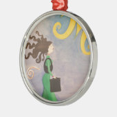 Diva-berufstätige Frau Ornament Aus Metall (Links)