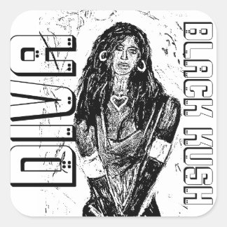 DIVA BLACK KUSH QUADRATISCHER AUFKLEBER