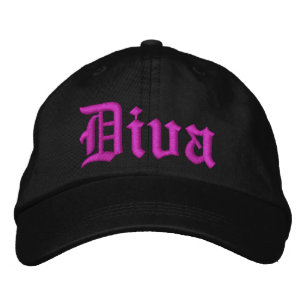 Diva Black mit Hot Pink Ladys Hat Bestickte Baseballkappe