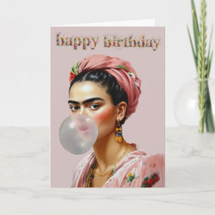 Diva bläst Bubble Gum Alles Gute zum Geburtstag Karte