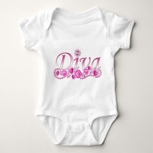 Diva Bling Baby Strampler (Vorderseite)