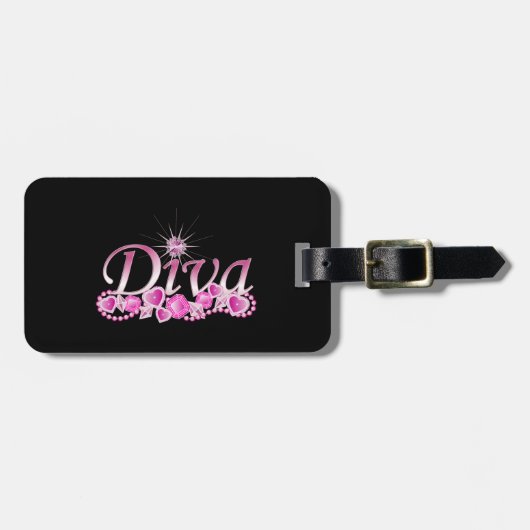 Diva Bling Gepäckanhänger (Vorderseite horizontal)