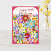 Diva Blume Power 50. Geburtstagskarte Karte (Gelbe Blume)