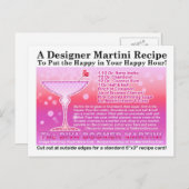 Diva Boomer Pink Martini Rezept Postkarte (Vorne/Hinten)