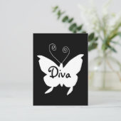 Diva Butterfly I Postkarte (Stehend Vorderseite)