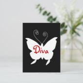 Diva Butterfly I Postkarte (Stehend Vorderseite)