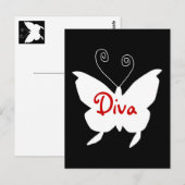 Diva Butterfly I Postkarte (Vorne/Hinten)