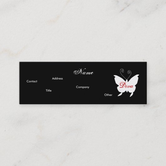 Diva Butterfly I Visitenkarte - Zomizierbar (Vorderseite)