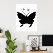 Diva Butterfly in Black Poster (Heimbüro)