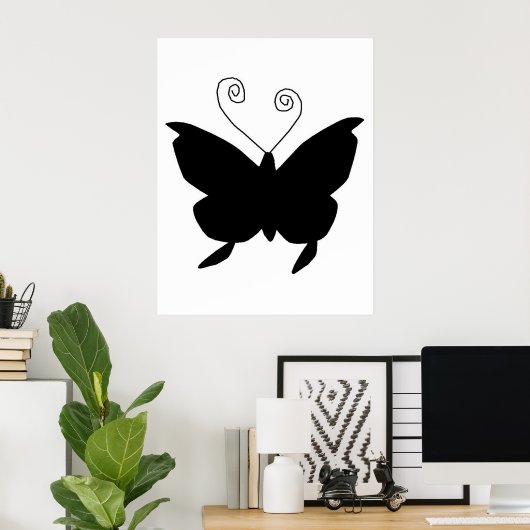 Diva Butterfly in Black Poster (Heimbüro)