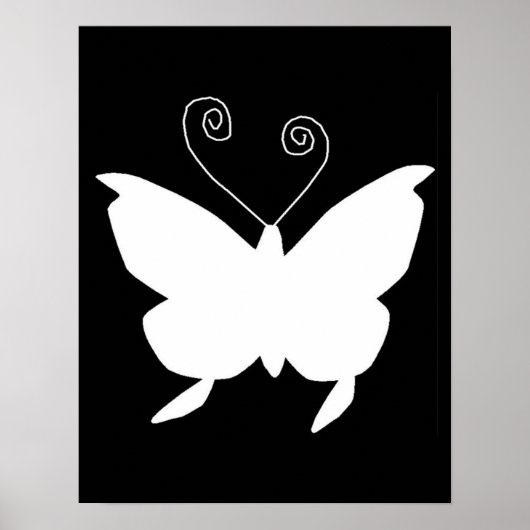 Diva Butterfly in weiß Poster (Vorne)