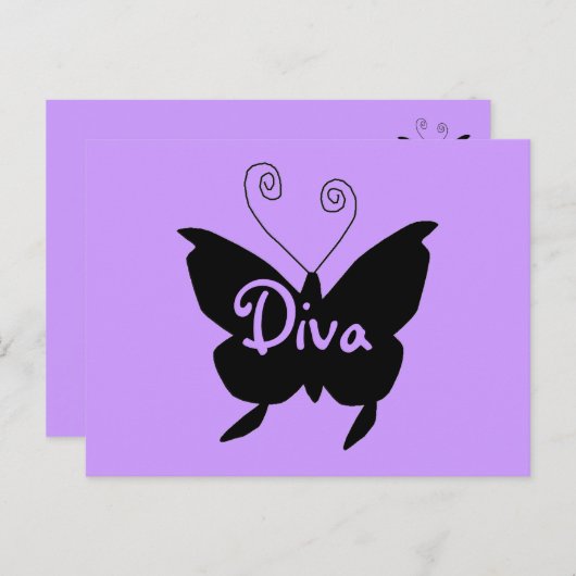 Diva Butterfly Postkarte (Vorne/Hinten)