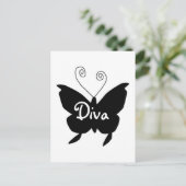 Diva Butterfly Postkarte (Stehend Vorderseite)