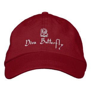 Diva Butterfly Red Bestickte Baseballkappe