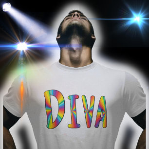 DIVA Campy Fabulous LGBTQ Gay Pride Rainbow Colors T-Shirt