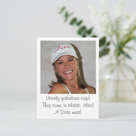 DIVA Caps unter www.zazzle.com/LadyDenise - Postkarte (Stehend Vorderseite)
