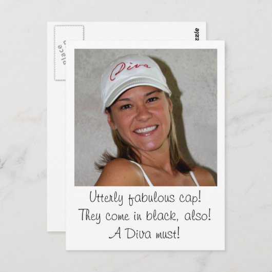 DIVA Caps unter www.zazzle.com/LadyDenise - Postkarte (Vorne/Hinten)