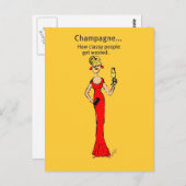 Diva: Champagne "How Classy People get verschwende Postkarte (Vorne/Hinten)