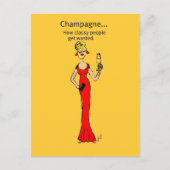 Diva: Champagne "How Classy People get verschwende Postkarte (Vorderseite)