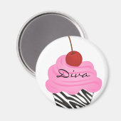 Diva Cupcake Magnet (Vorderseite/Rückseite)