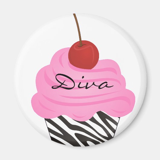 Diva Cupcake Magnet (Vorne)