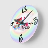 Diva - Custom Square Wall Clock Runde Wanduhr (Winkel)